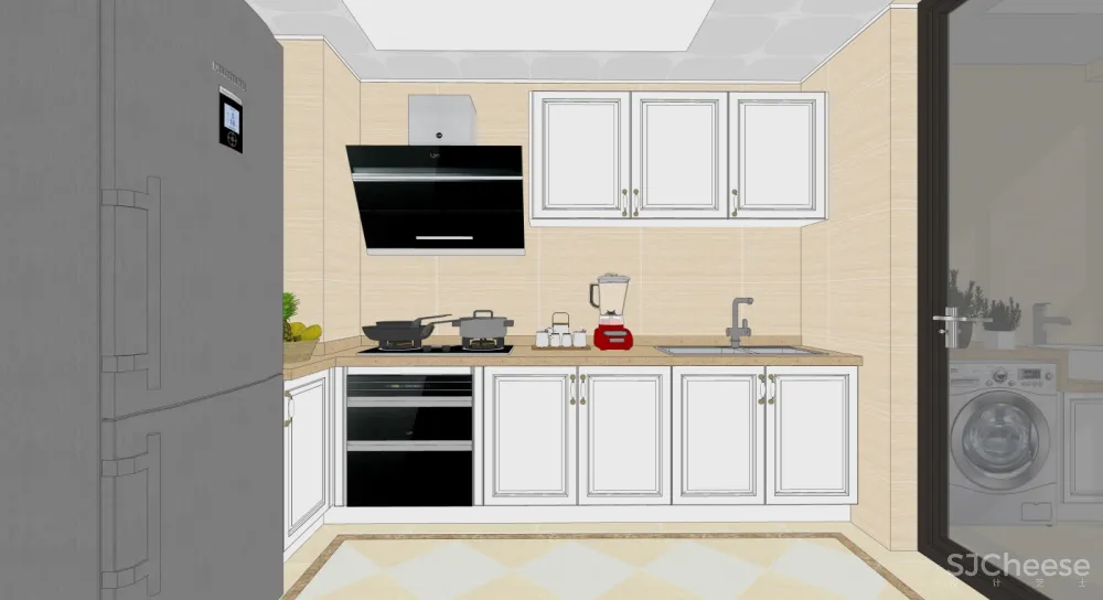 厨房SU模型合集-家装厨房餐厅设计效果草图大师sketchup-25套SKP模型-1.4G
