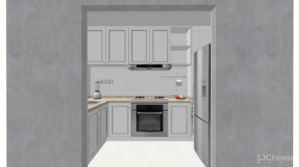 厨房SU模型合集-家装厨房餐厅设计效果草图大师sketchup-25套SKP模型-1.4G