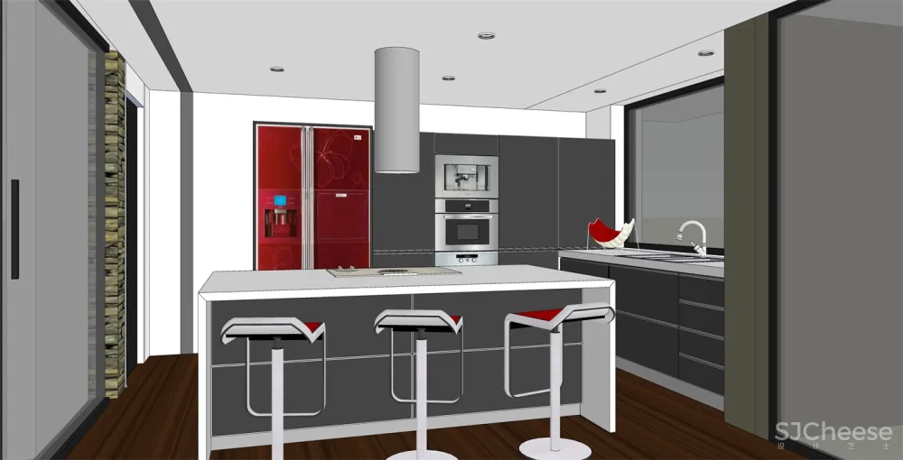 厨房SU模型合集-家装厨房餐厅设计效果草图大师sketchup-25套SKP模型-1.4G