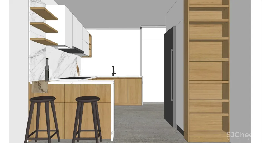 厨房SU模型合集-家装厨房餐厅设计效果草图大师sketchup-25套SKP模型-1.4G