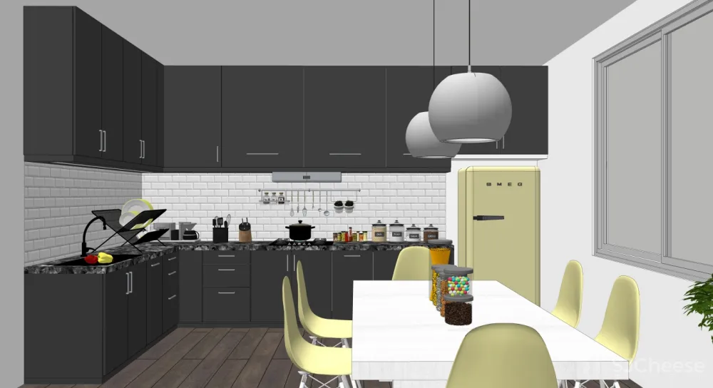 厨房SU模型合集-家装厨房餐厅设计效果草图大师sketchup-25套SKP模型-1.4G