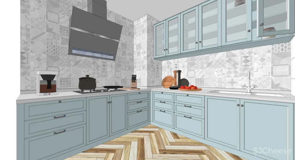 厨房SU模型合集-家装厨房餐厅设计效果草图大师sketchup-25套SKP模型-1.4G
