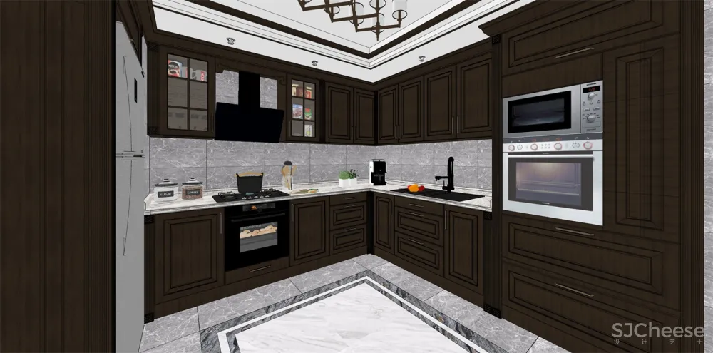 厨房SU模型合集-家装厨房餐厅设计效果草图大师sketchup-25套SKP模型-1.4G