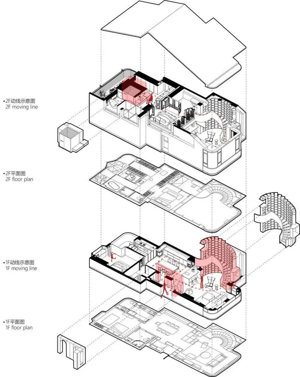 175㎡“职住一体”的家,旋转楼梯融入法式风情,装出大宅气度 吾隅设计