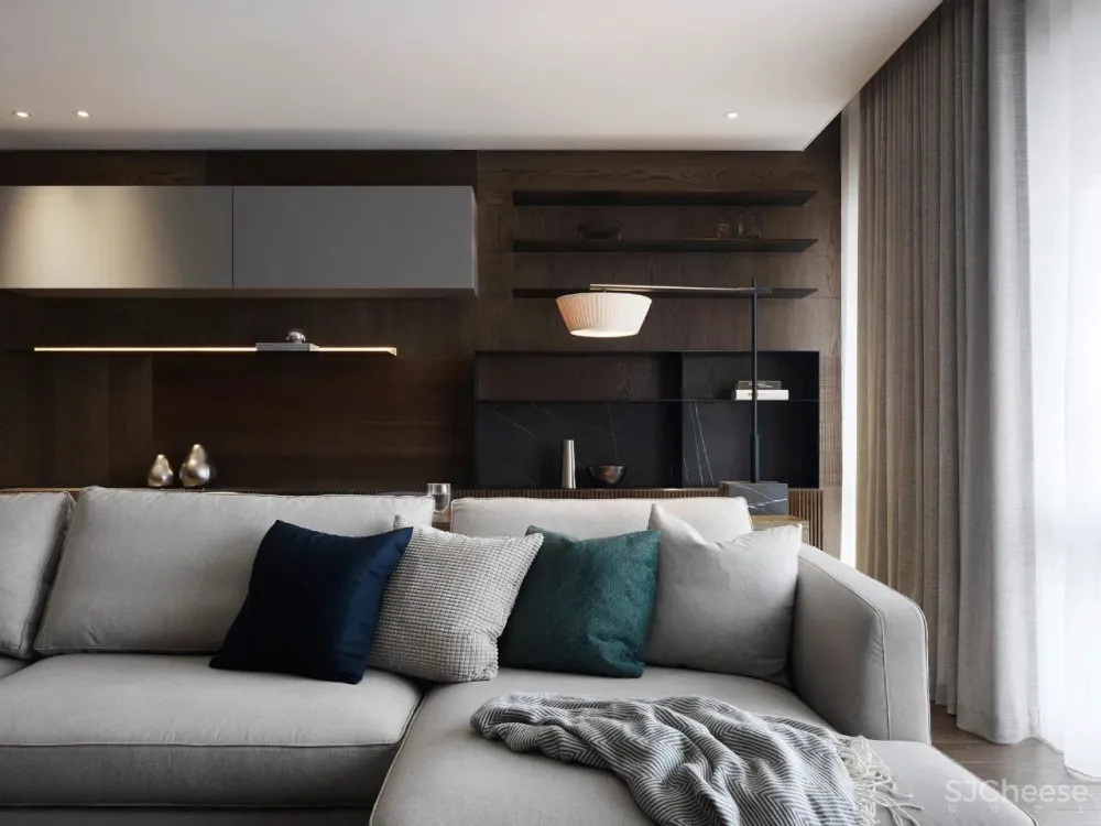 胡桃木 高级灰,纯粹而艺术的现代空间