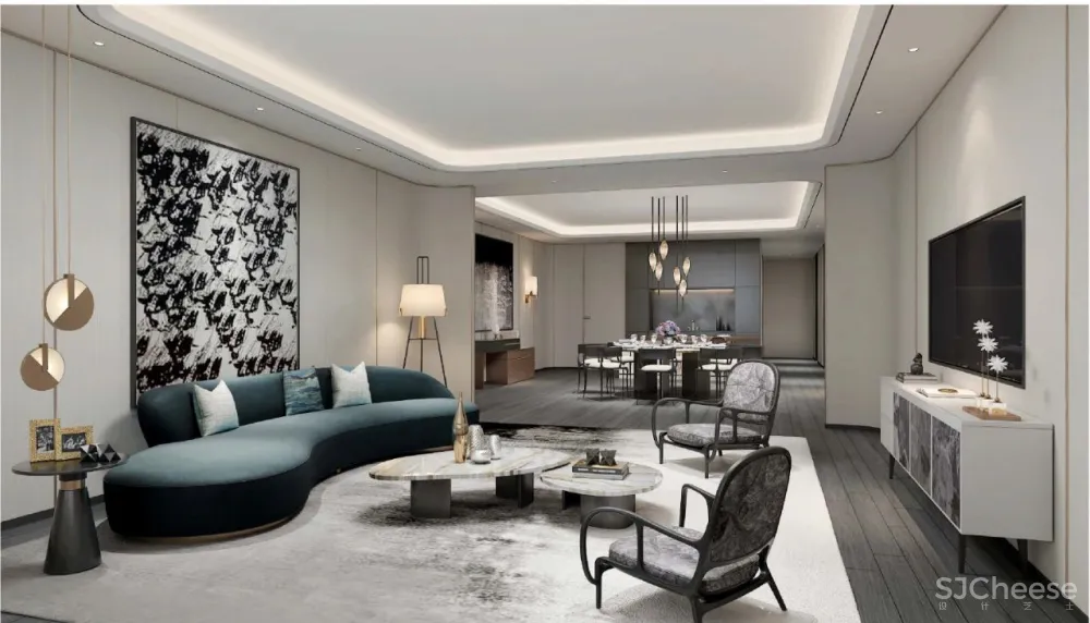 无间.吴滨-HWCD 上海豪宅新地标「瑞安.翠湖天地」大平层效果图和实景照片