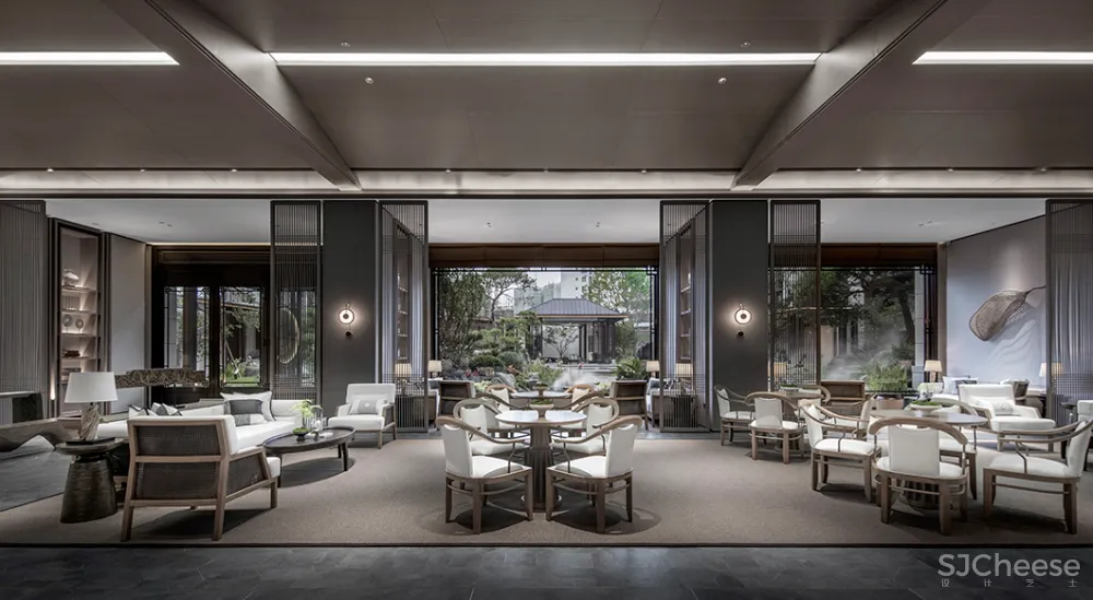 吴文粒:2500㎡中式售楼处,珑廷风雅韵,隐归禅深处!