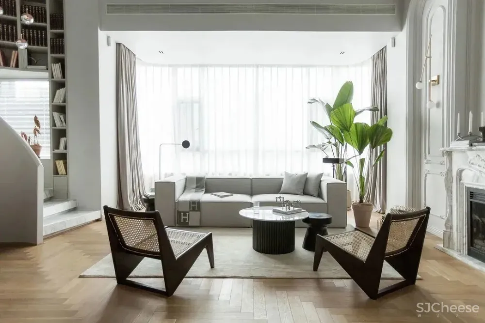 175㎡“职住一体”的家,旋转楼梯融入法式风情,装出大宅气度 吾隅设计