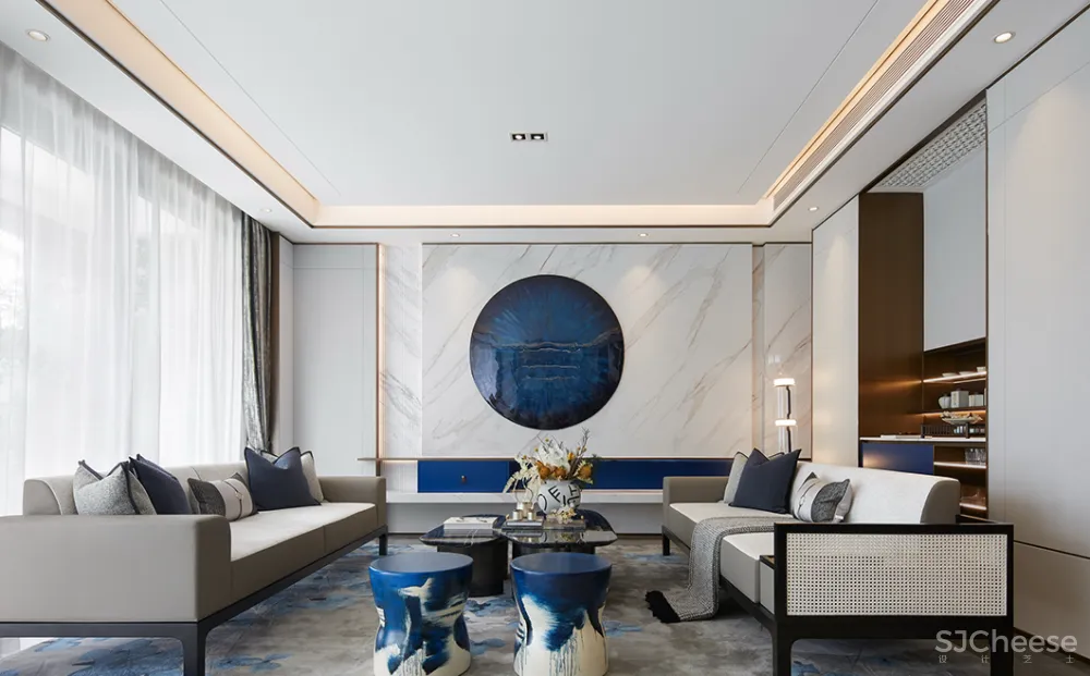 岳蒙:一抹幽蓝,韵染留白!