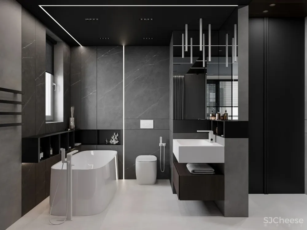 DE-DE新作 95m²简约私宅，大理石与原木的和谐