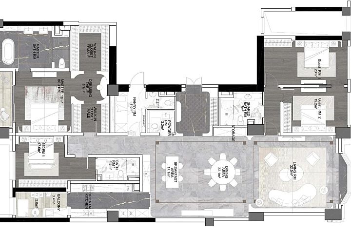 无间.吴滨-HWCD 上海豪宅新地标「瑞安.翠湖天地」大平层效果图和实景照片