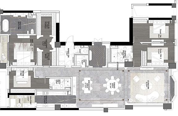 无间.吴滨-HWCD 上海豪宅新地标「瑞安.翠湖天地」大平层效果图和实景照片