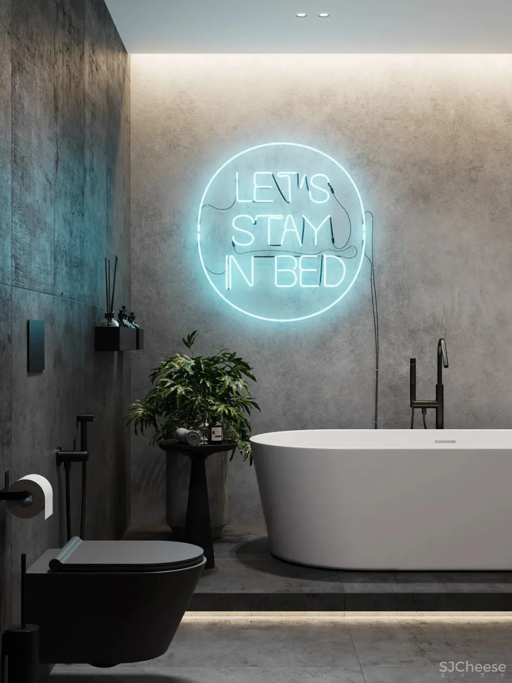 灰色极简空间，混凝土的质地！