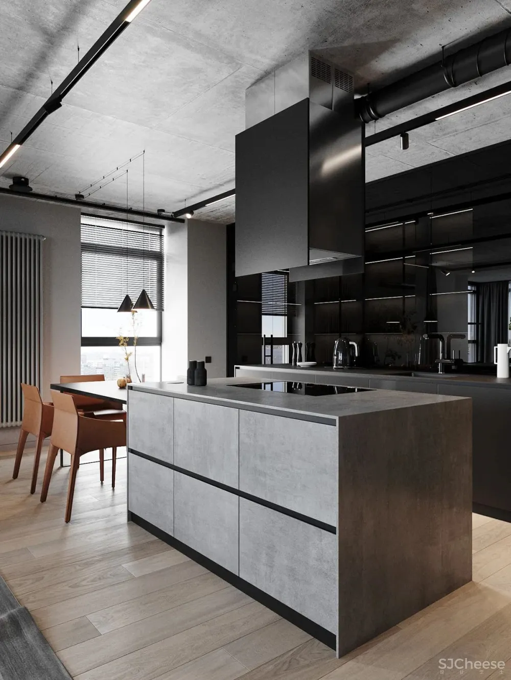 灰色极简空间，混凝土的质地！