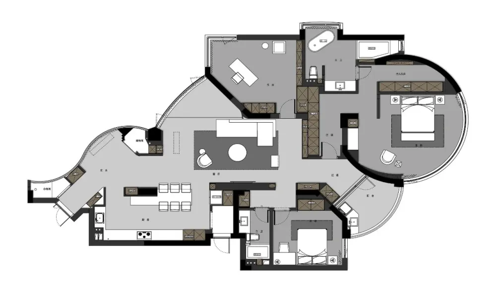 留白与弧度，赋予空间满分张力 辰佑设计