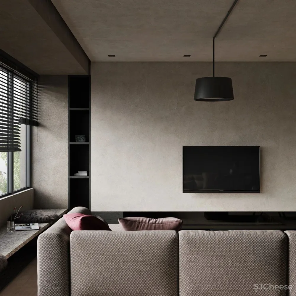 黑白色系的客厅，气质凸显 !