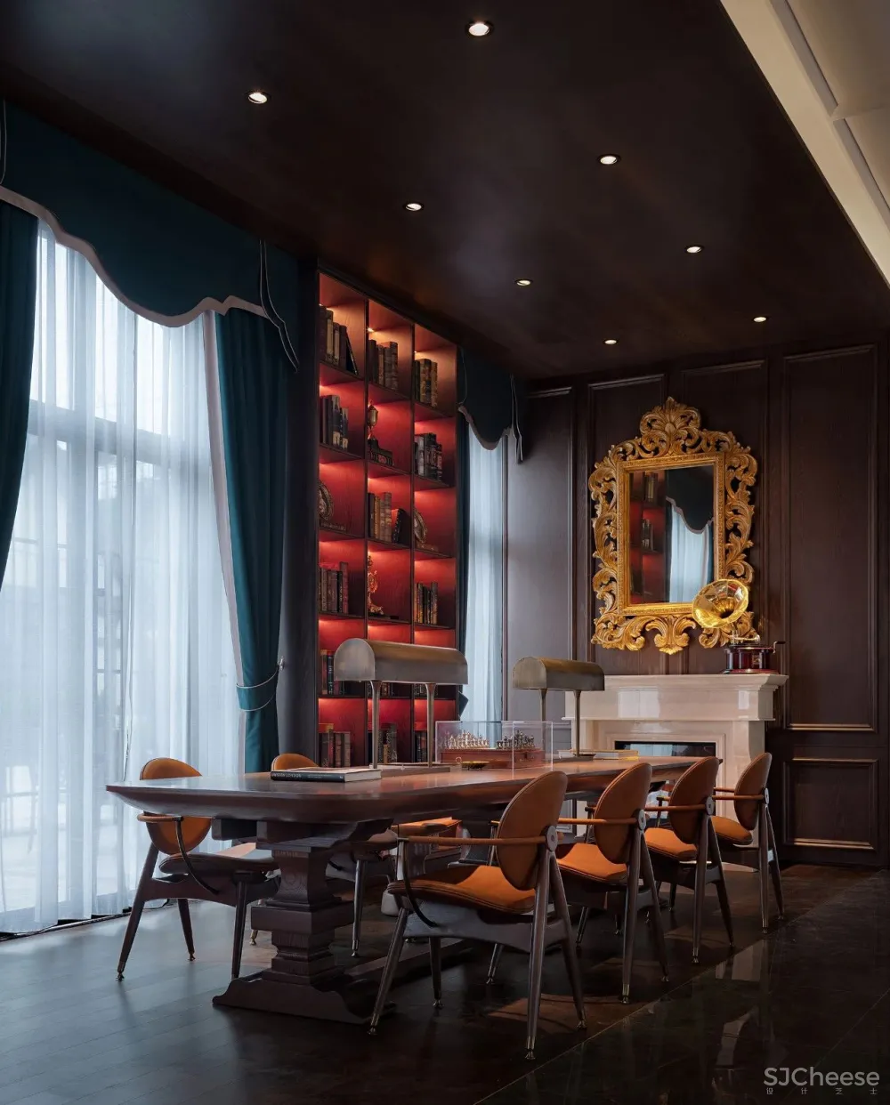 明德设计丨郑州万科荣成云图售楼处:英式古典的当代演绎