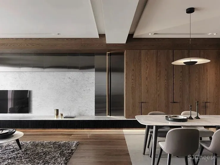 胡桃木 高级灰,纯粹而艺术的现代空间