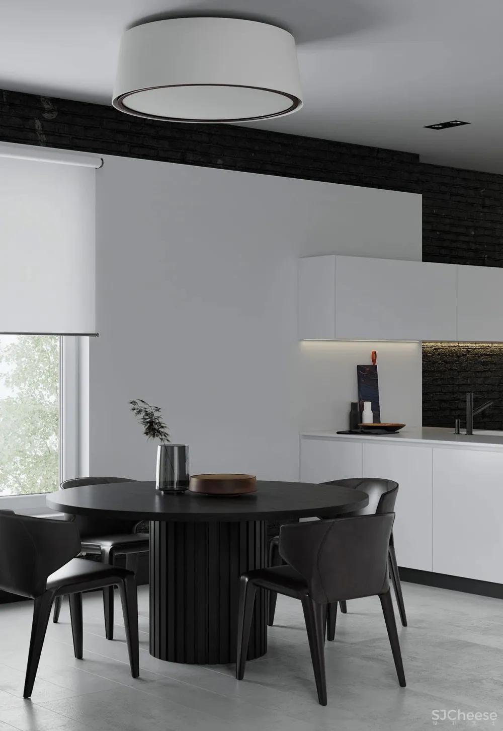 黑白色系的客厅，气质凸显 !