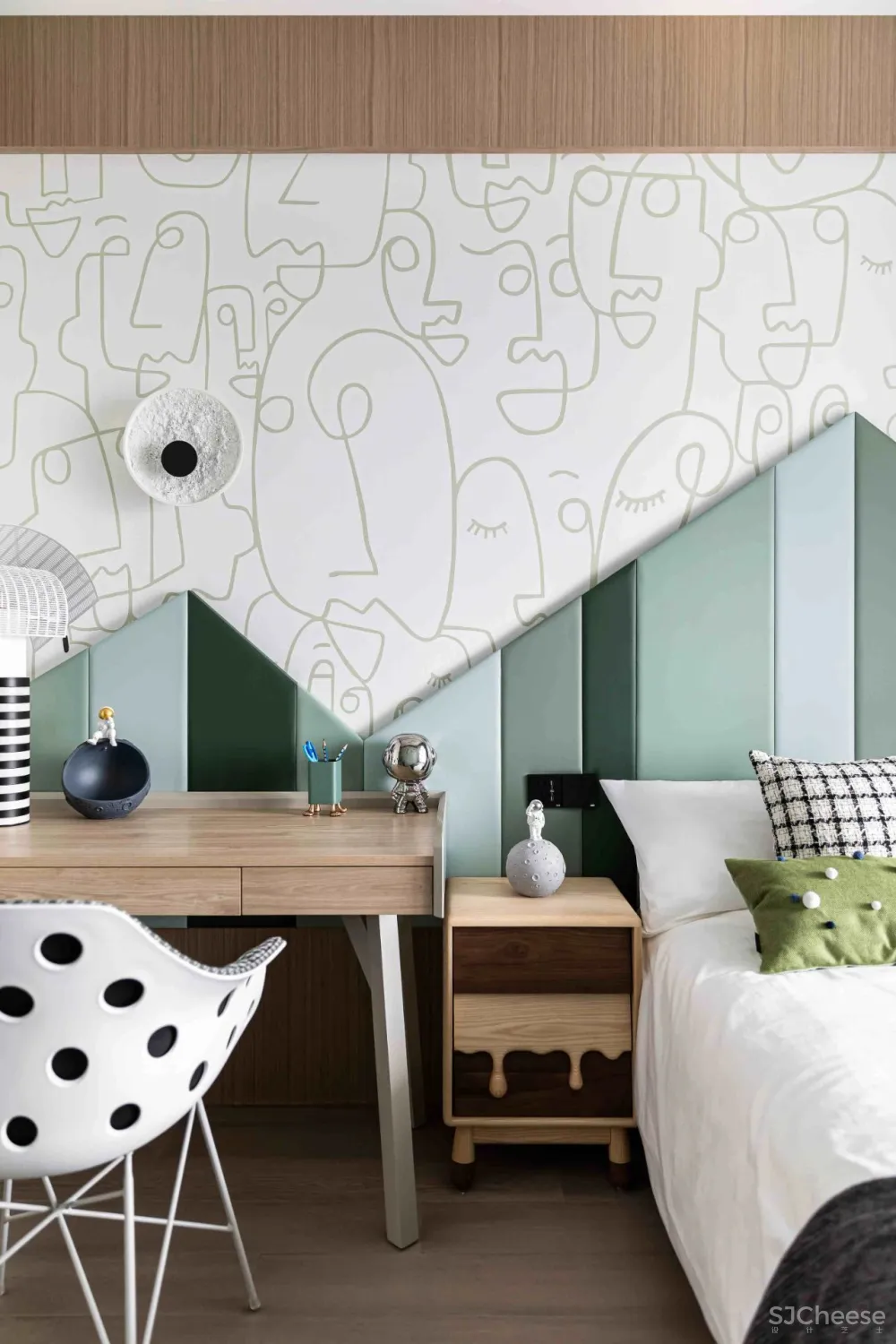 大理石 原木，80后业主的现代风四居室 花漾美作