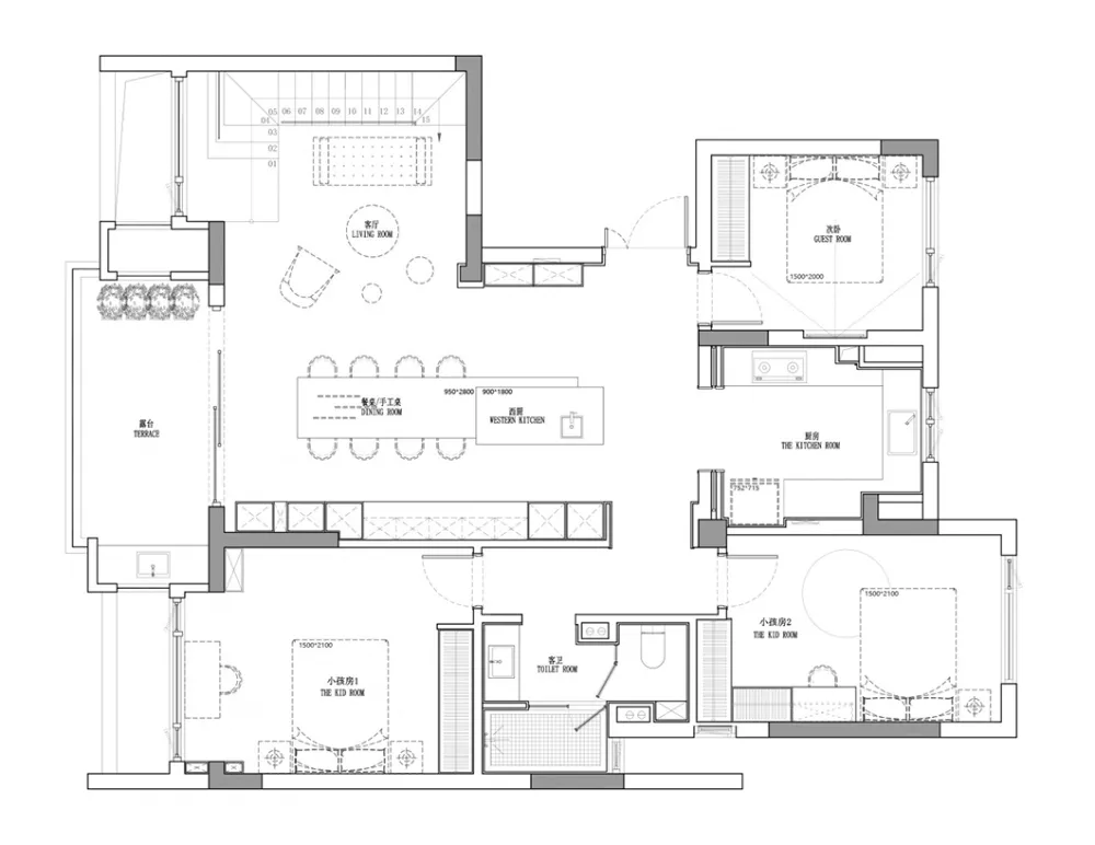 270㎡顶跃私宅,悬浮式楼梯,超有范!
