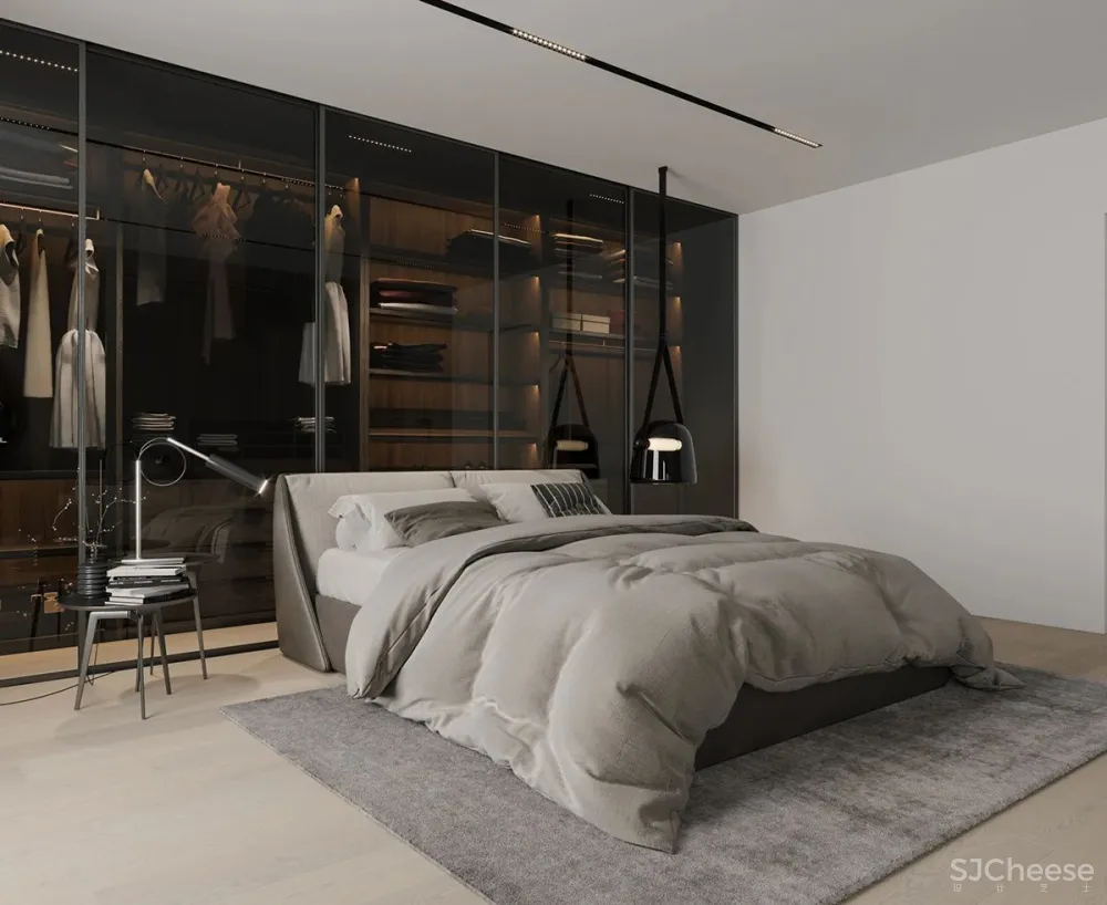 主卧带开放浴室,一室户也能住出豪宅感