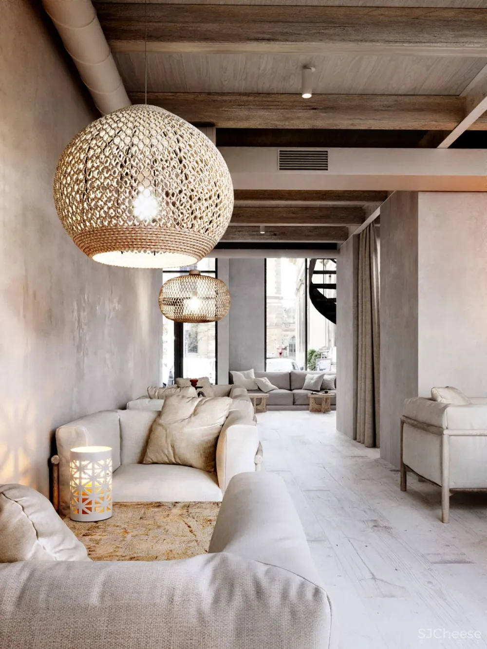 原木 清水混凝土,质朴宁静Loft私宅