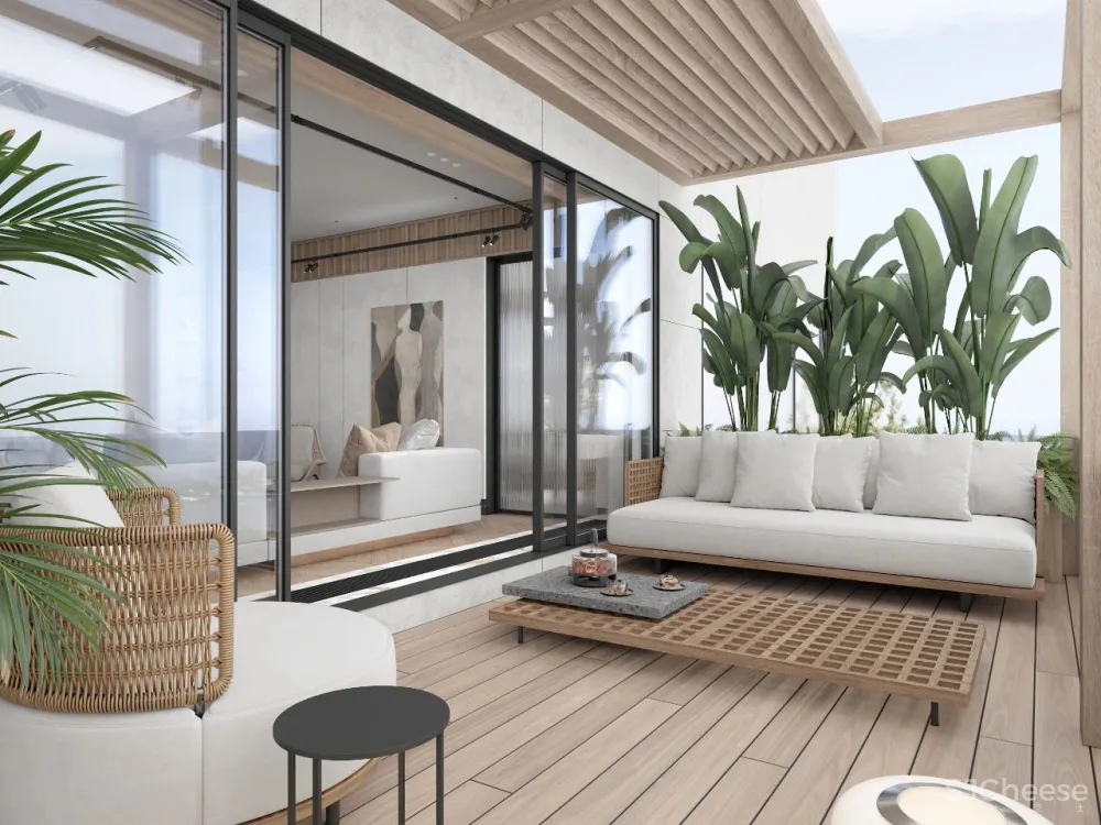 DE-DE新作 95m²简约私宅，大理石与原木的和谐