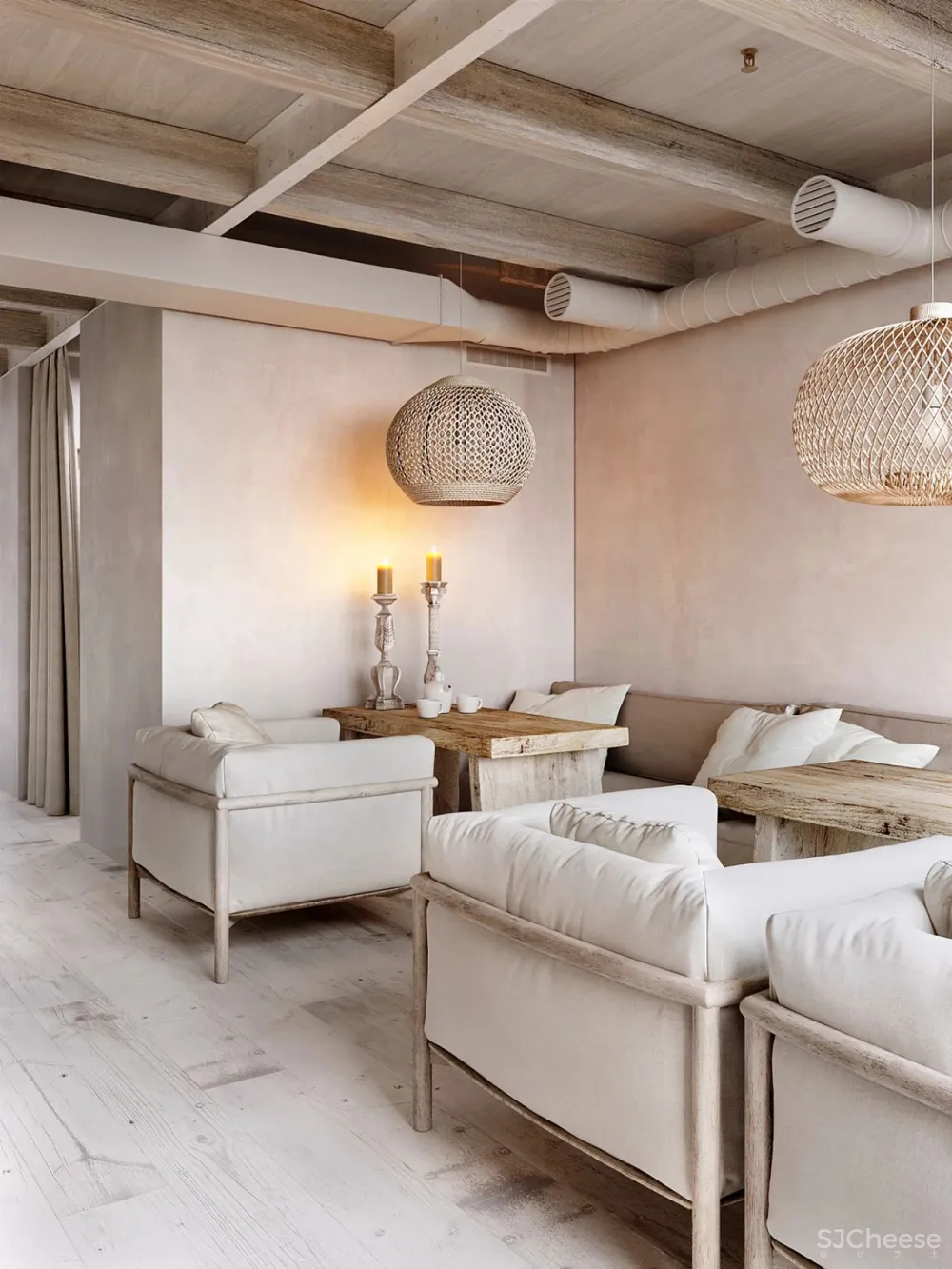 原木 清水混凝土,质朴宁静Loft私宅