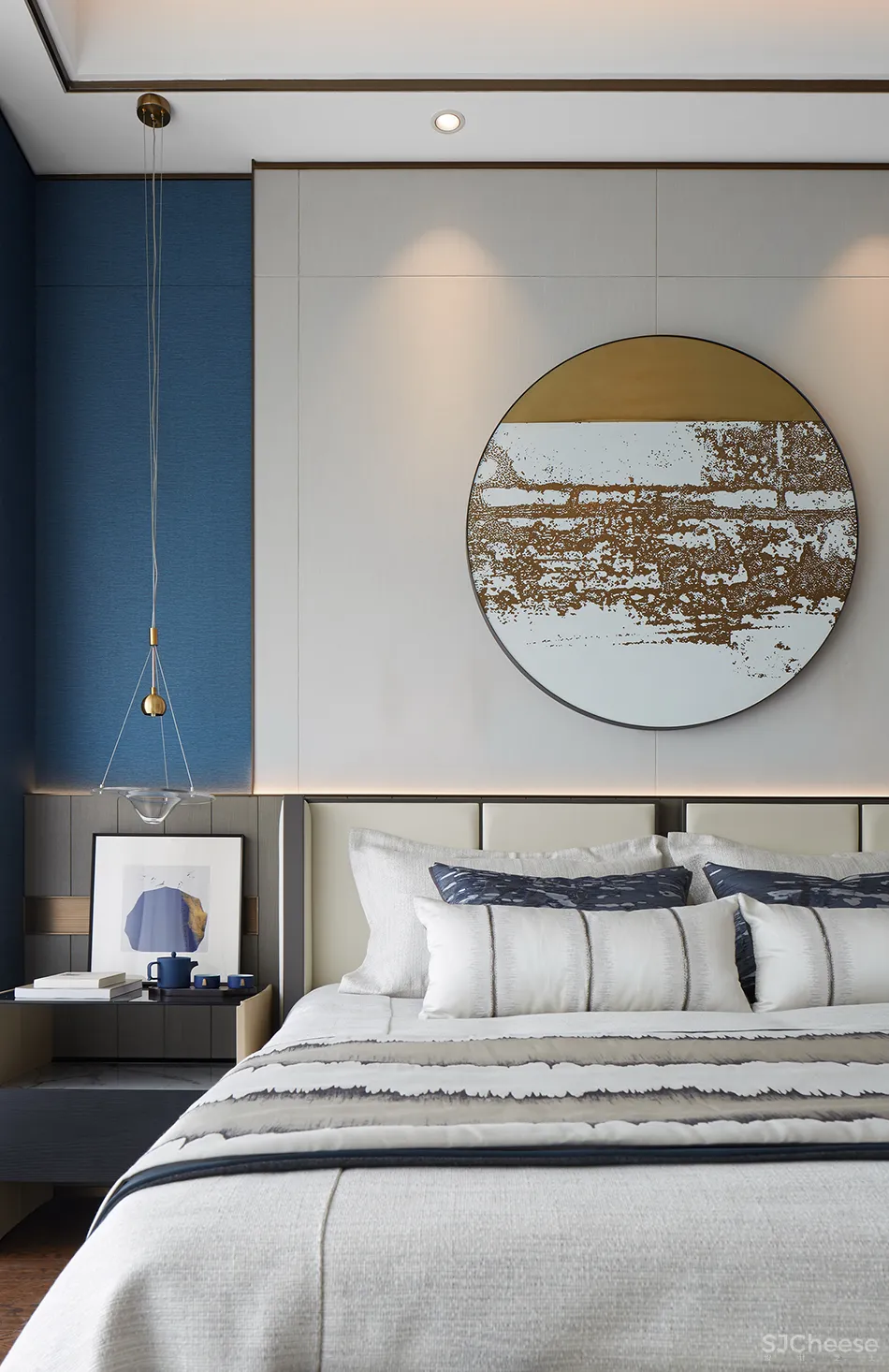 岳蒙:一抹幽蓝,韵染留白!