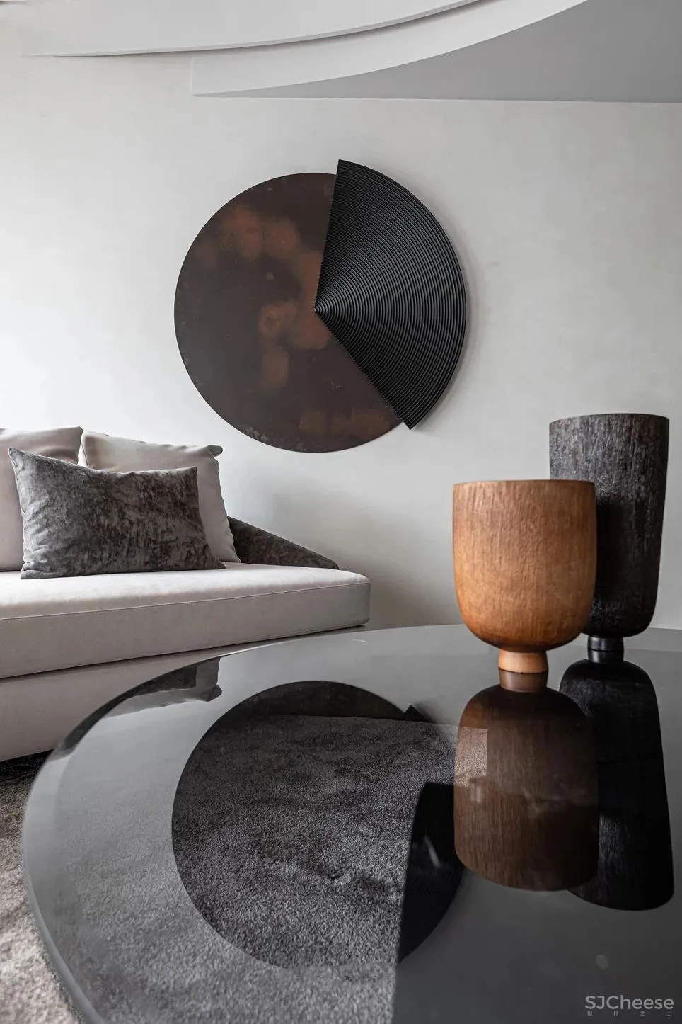 胡桃木 高级灰,纯粹而艺术的现代空间