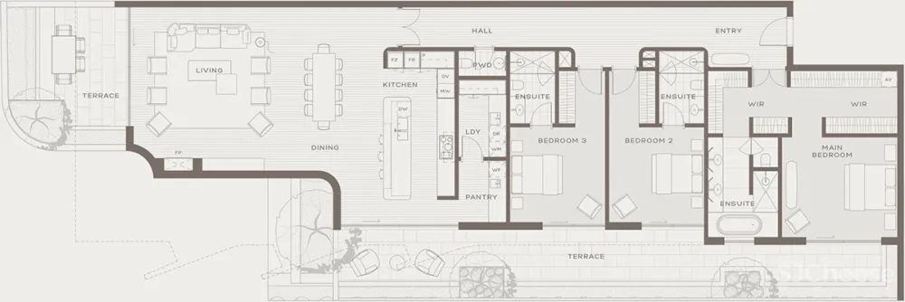 他做的公寓楼看起来像别墅,10套大平层户型还不一样,干净有格调的简约风太美了!