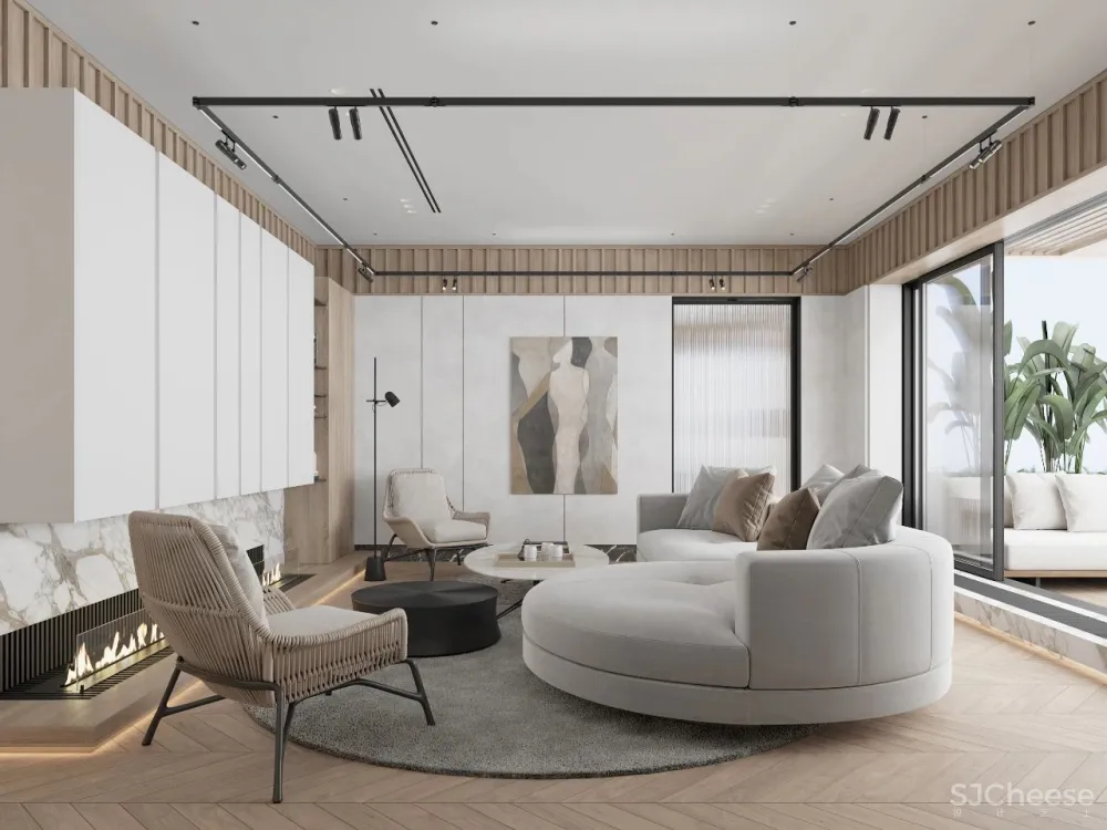 DE-DE新作 95m²简约私宅，大理石与原木的和谐