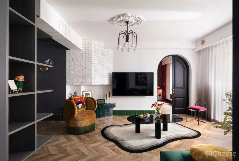 129㎡的极致复古美，再现经典红绿配色！