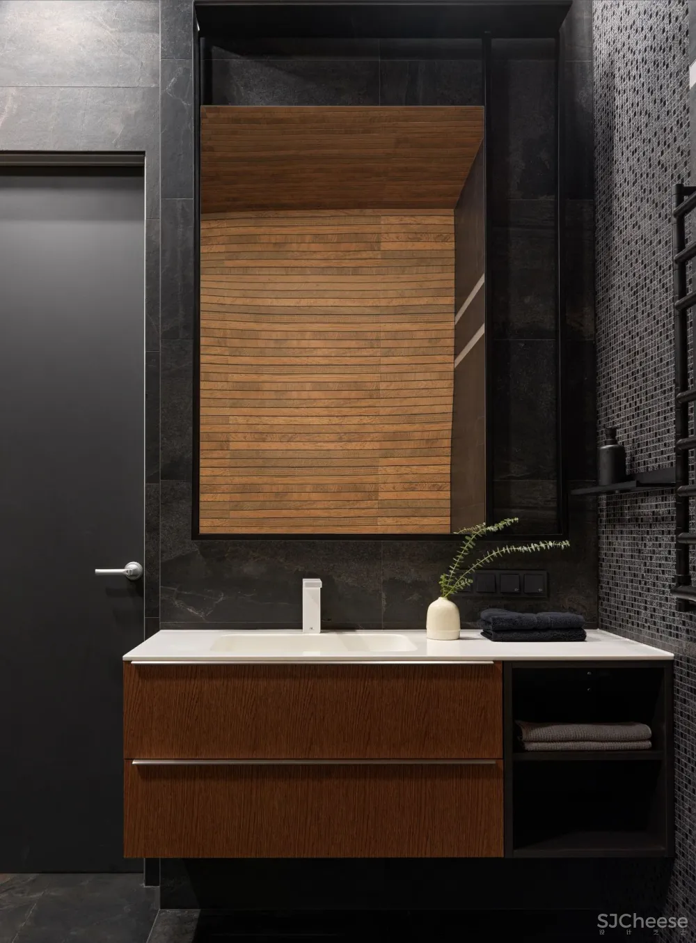 DE-DE新作 95m²简约私宅，大理石与原木的和谐