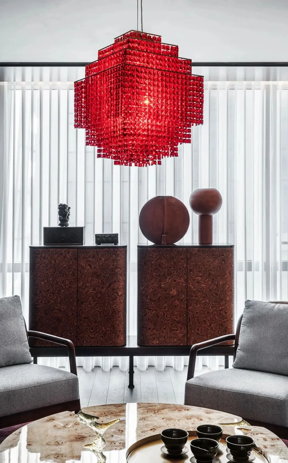 朱周空间设计丨重庆来福士:350米云端豪宅样板间设计!