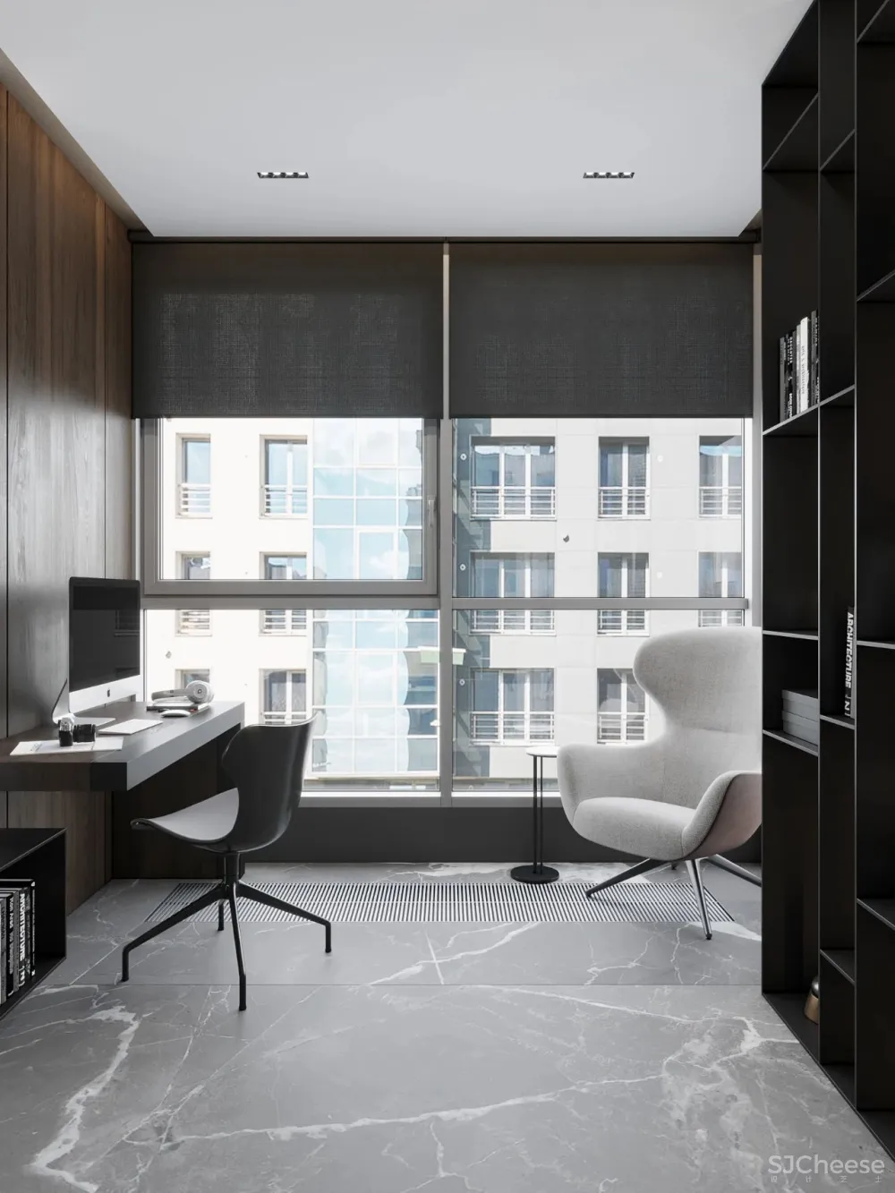 DE-DE新作 95m²简约私宅，大理石与原木的和谐