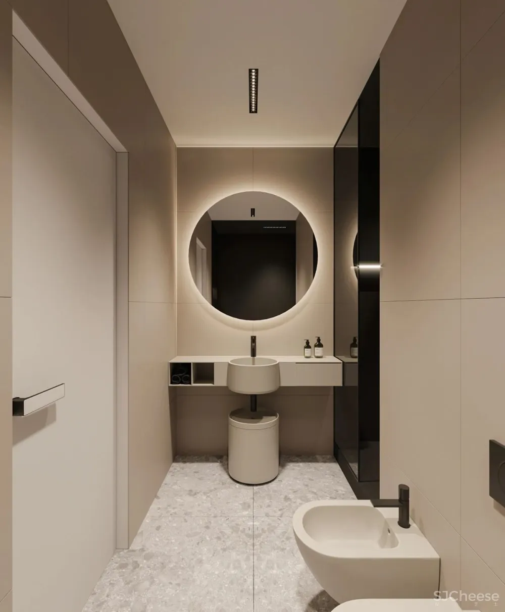 主卧带开放浴室,一室户也能住出豪宅感