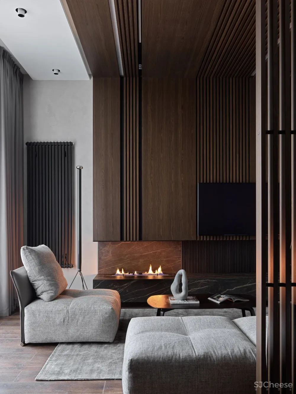 DE-DE新作 95m²简约私宅，大理石与原木的和谐