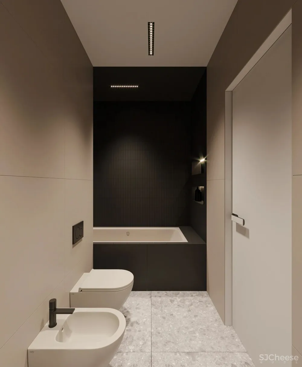 主卧带开放浴室,一室户也能住出豪宅感