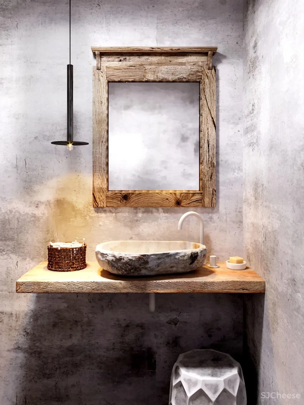 原木 清水混凝土,质朴宁静Loft私宅