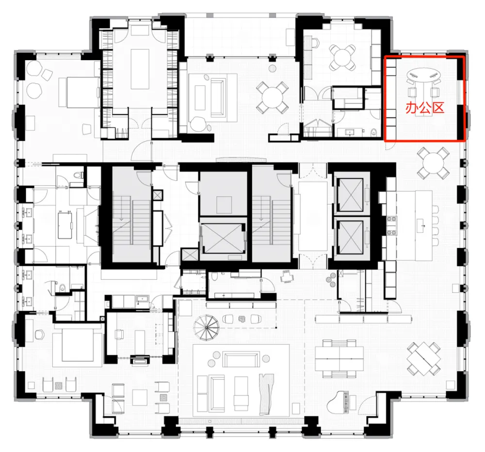 590㎡的顶层公寓,奢华也可以是一种 LOFT 范儿