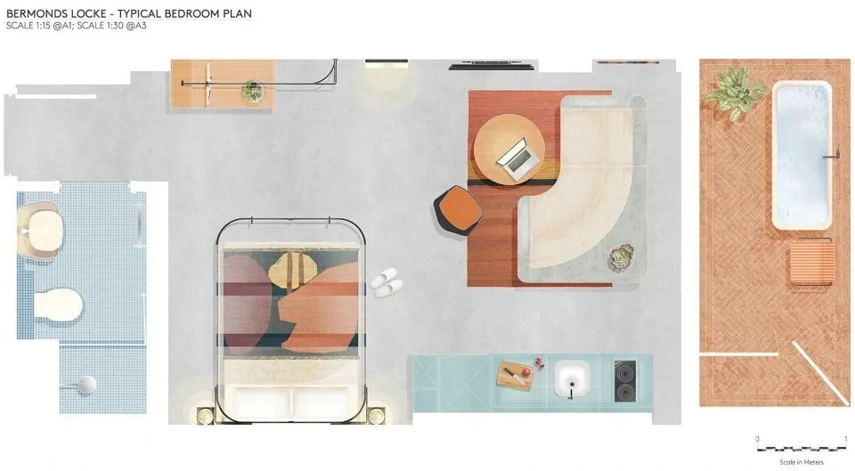 嵌入沙漠天空之美 伦敦Bermonds Locke公寓酒店 Holloway Li