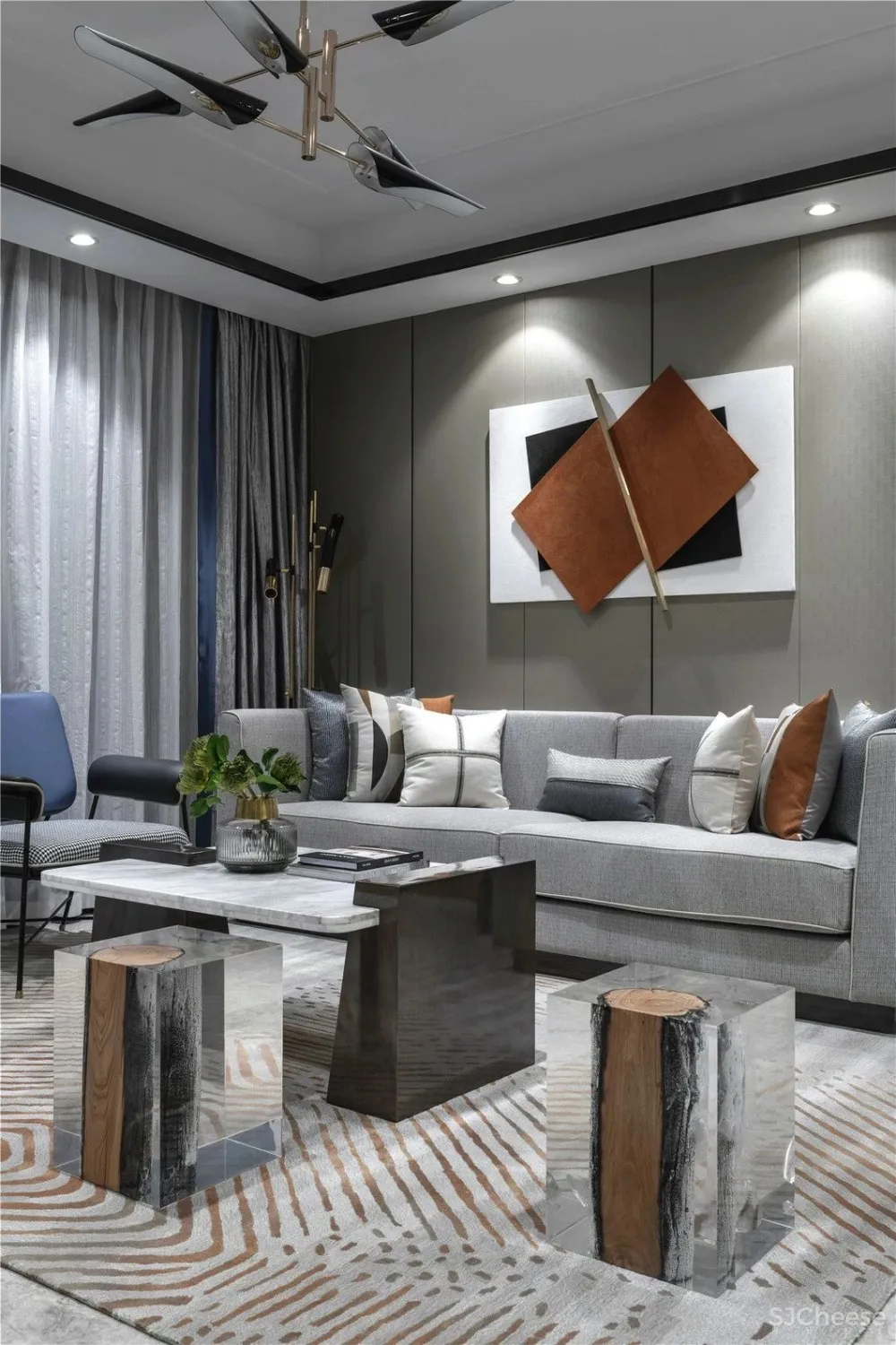 孙文设计事务所丨灰蓝配,才高级!