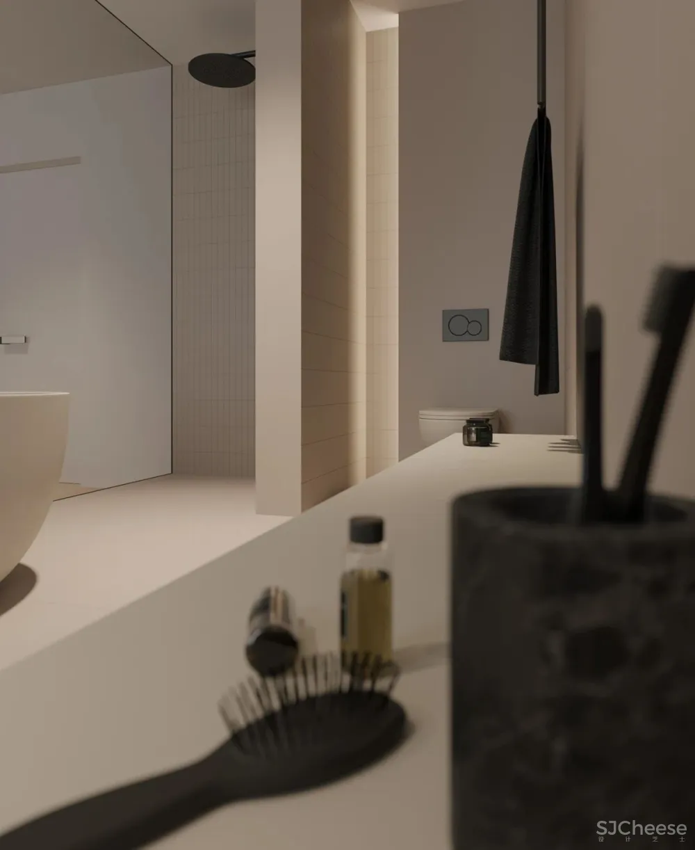 主卧带开放浴室,一室户也能住出豪宅感