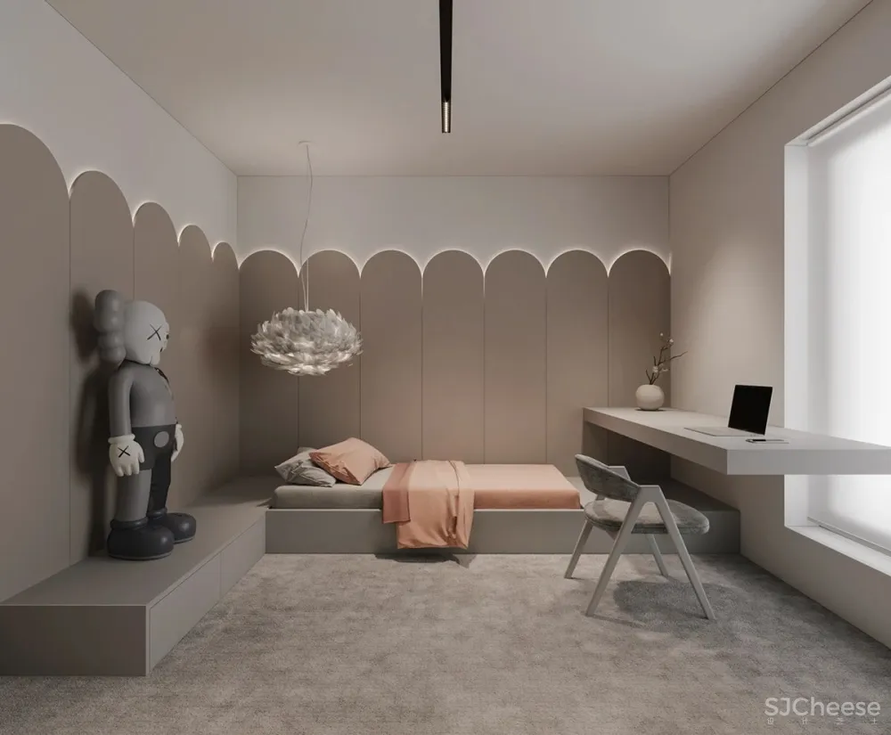 主卧带开放浴室,一室户也能住出豪宅感