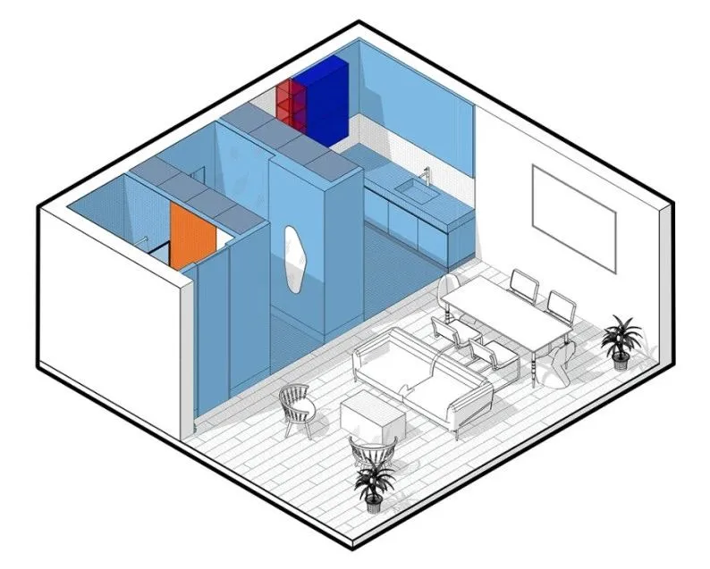 83㎡ 一室一厅,这么个性的颜色搭配一进门就被惊艳到了!