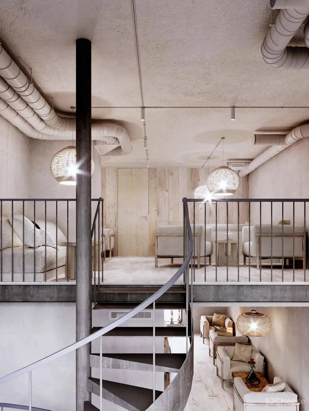 原木 清水混凝土,质朴宁静Loft私宅