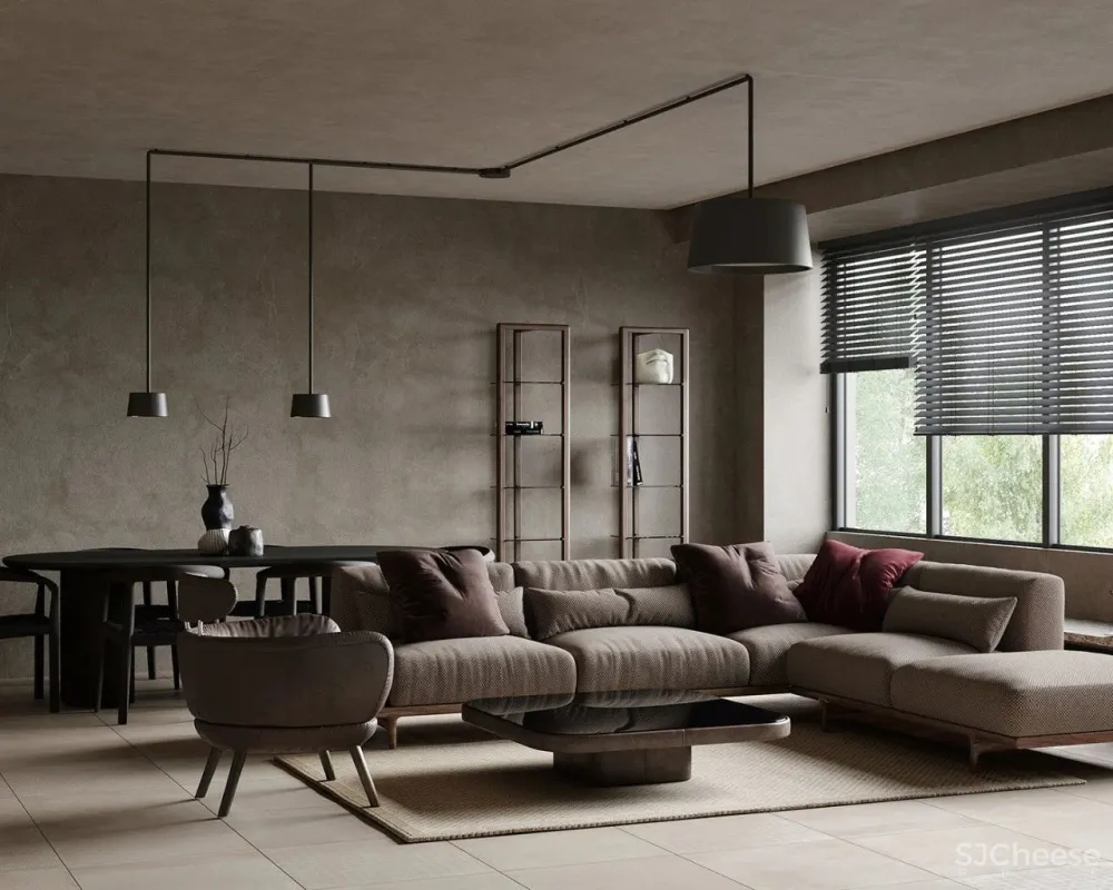 黑白色系的客厅，气质凸显 !