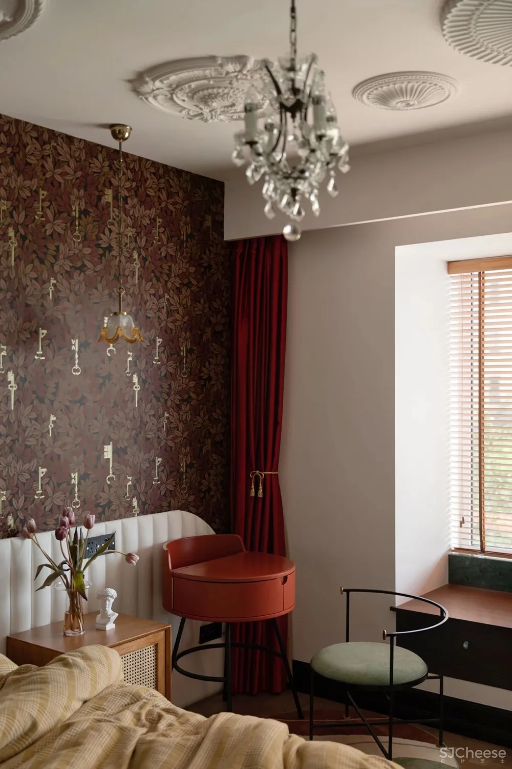 129㎡的极致复古美，再现经典红绿配色！